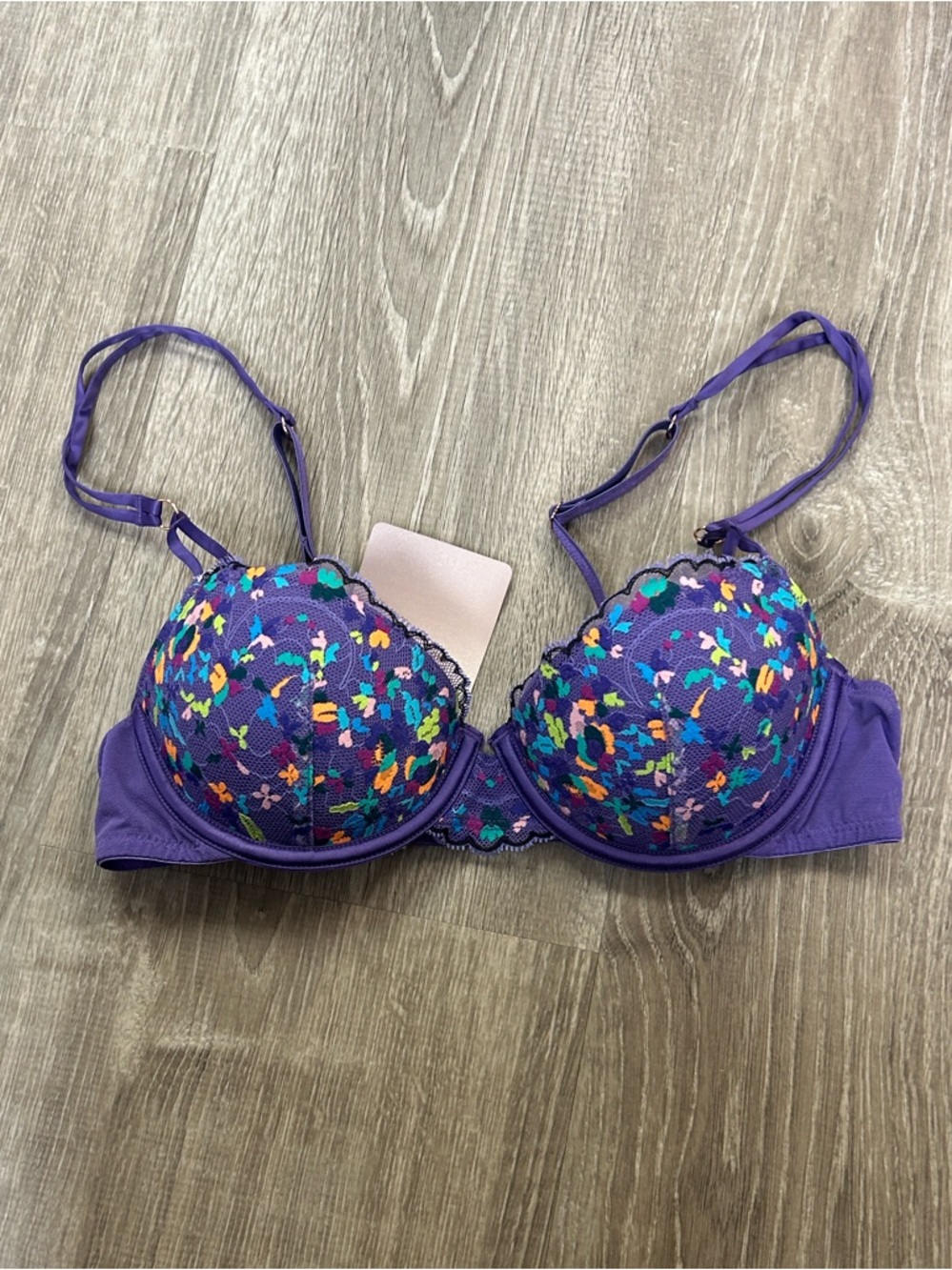 NWT SAVAGE X FENTY STEAMY FLORAL PADDED LACE BALCONETTE BRA